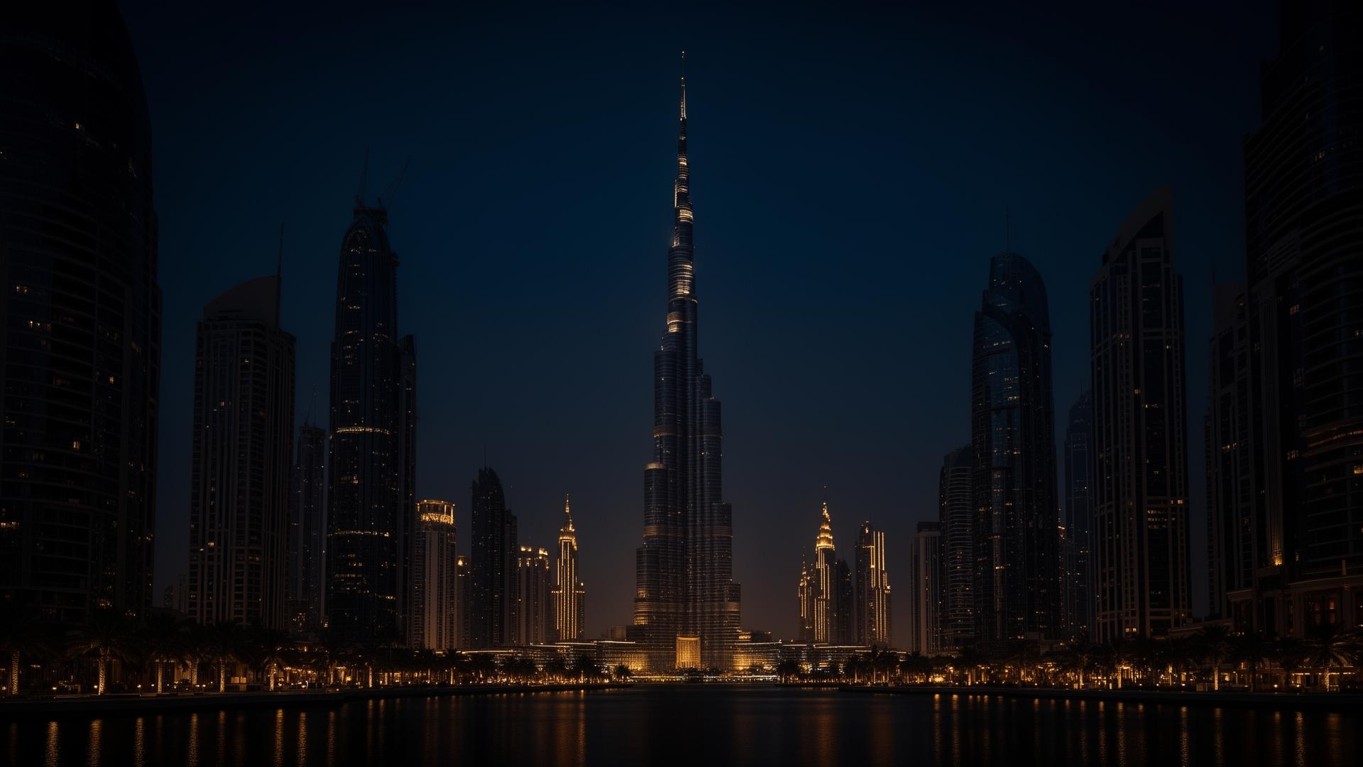 Dubai skyline at night